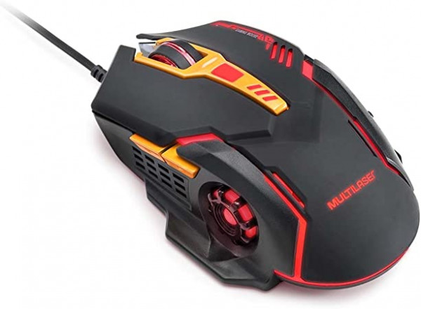 MOUSE GAMER 2400 DPI PRETO/LARANJA MULTILASER