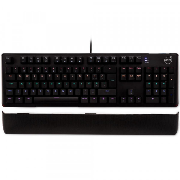 TECLADO MECÂNICO GAMER DAZZ PREDATOR, RGB, SWITCH LC OPTICAL, ABNT2, PRETO - 625309