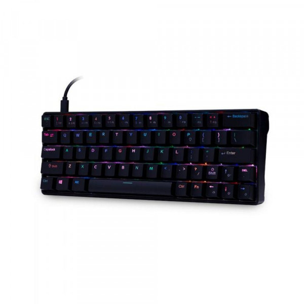 TECLADO MECÂNICO GAMER DAZZ MK-60 SWITCH GATERON BLUE USB RGB S/ NUMÉRICO